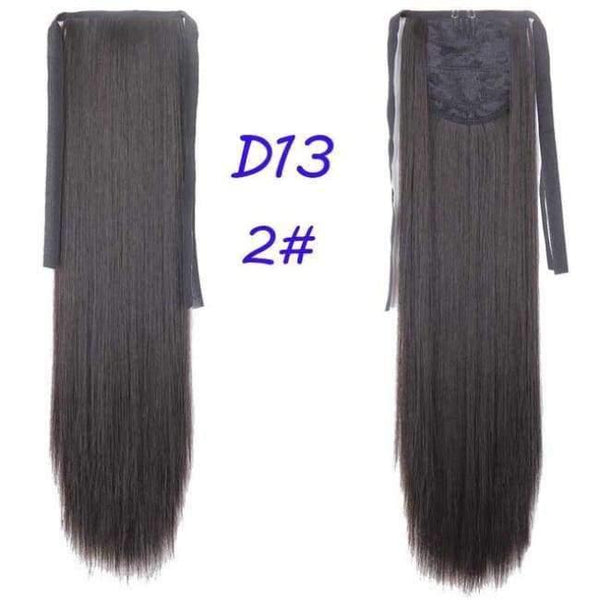 Planet Gates #2 / 22inches / China 100g/piece 22 inch Long Ponytail Hair Extension Tail Hairpiece Straight Brown Synthetic Women's Hair High Temperature Fiber