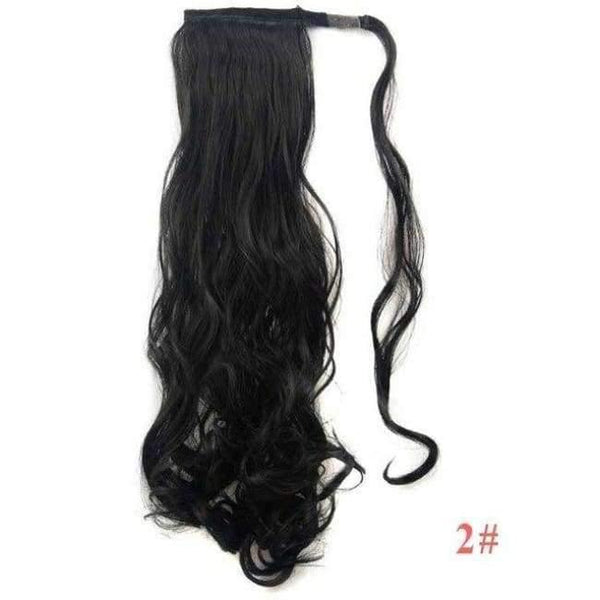 Planet Gates #2 / 22inches / China 22" Long Wave Clip In Hair Tail False Hair Ponytail Hairpiece With Hairpins Synthetic Wig Pony Tail Hair Extensions