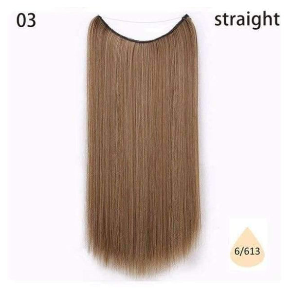 Planet Gates #2 / 22inches Fish Line Hairpieces 22'' Invisible Wire No Clips in Hair Extensions Secret Silky Straight Synthetic Hairs 100g/pic