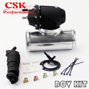 Planet Gates 2.25" Straight Flange Pipe Adapter + Adjustable SQV Blow Off Valve BOV II 2 Black / Silver