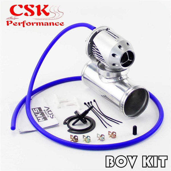 Planet Gates 2.25" Straight Flange Pipe Adapter + Adjustable SQV Blow Off Valve BOV II 2 Black / Silver