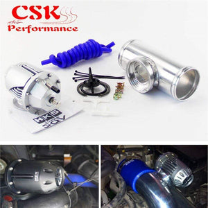 Planet Gates 2.25" Straight Flange Pipe Adapter + Adjustable SQV Blow Off Valve BOV II 2 Black / Silver