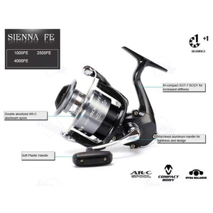 Planet Gates 2 / 2500 Series / China SIENNA FE 1000 2500 4000 Spinning Fishing Reel 1+1BB Front Drag XGT7 Body Saltewater Carp Fishing Reel
