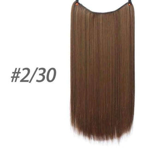 Planet Gates 2.30 / 22inches 22" 56 cm Long Wave Invisible Hair Extension Without Clip Fish Line Synthetic Wig as Natural Hair DIFE