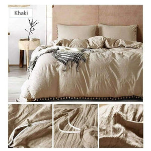 Planet Gates 2/3pc Pink Bedding Sets with Small Ball Microfiber Fabric Twin Double Queen King Duvet Cover Pillowcase Comfortable Home Textile