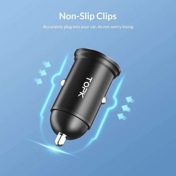 Planet Gates 2.4A Car Charger TOPK Mini USB Car Charger For iPhone Xiaomi Mobile Phone Tablet 3.1A Fast Charging  Dual USB Car-Charger Adapter in Car