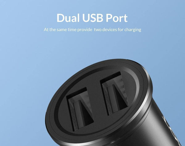 Planet Gates 2.4A Car Charger TOPK Mini USB Car Charger For iPhone Xiaomi Mobile Phone Tablet 3.1A Fast Charging  Dual USB Car-Charger Adapter in Car