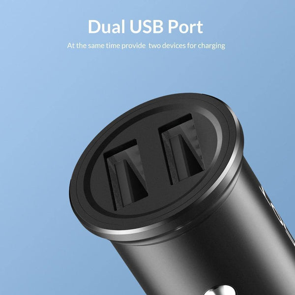 Planet Gates 2.4A Car Charger TOPK Mini USB Car Charger For iPhone Xiaomi Mobile Phone Tablet 3.1A Fast Charging  Dual USB Car-Charger Adapter in Car