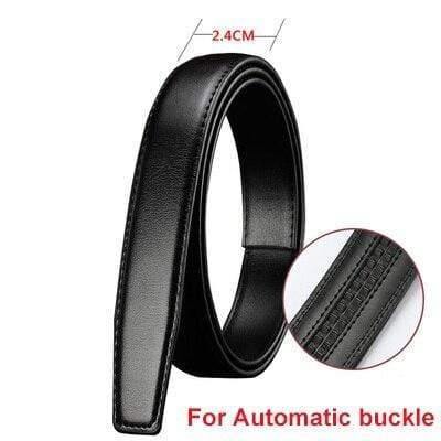 No Buckle Genuine Leather Belt Strap For Automatic Buckle Pin Buckle 2.4cm 2.8cm 3.0cm 3.2cm 3.5cm 3.8cm Width Men Belt Black