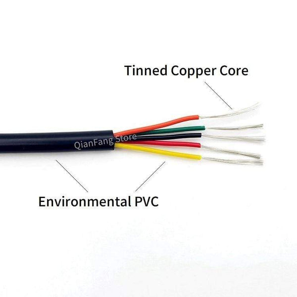 Planet Gates 2/5/10M Sheathed Wire Cable 28 26 24 22 20 18 16 AWG Copper Signal Cable 2 3 4 5 6 7 8 10 Core Soft Electronic Audio Wire UL2464