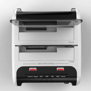 2.5 3.5 inch USB 3.0 to SATA Dual-Bay Hard Drive Docking Station w/ Offline Clone&UASP Card Reader for 2.5"&3.5" HDD SSD