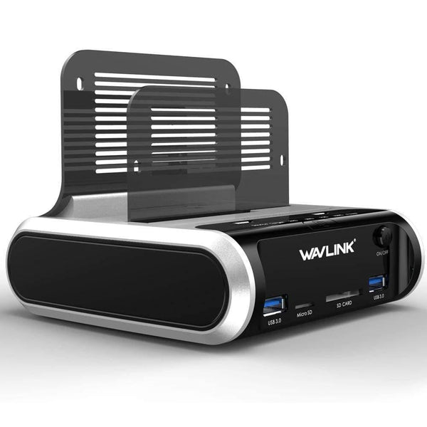 2.5 3.5 inch USB 3.0 to SATA Dual-Bay Hard Drive Docking Station w/ Offline Clone&UASP Card Reader for 2.5"&3.5" HDD SSD