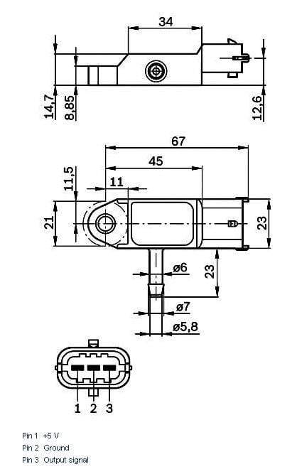 Planet Gates 2.5 Bar Manifold Turbo Boost Air Pressure MAP Sensor For Renault Scenic Kangoo Logan Modus Thalia Twingo 1.5 1.9 dCi 0281002593