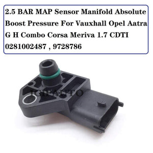 Planet Gates 2.5 Bar Map Sensor Manifold Absolute Boost Pressure For Vauxhall Opel Aatra G H Combo Corsa Meriva 1.7 CDTI 0281002487 , 9728786