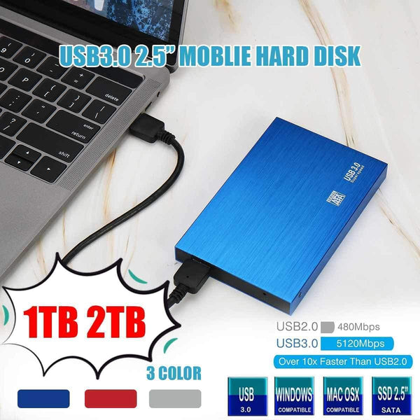 2.5 External Hard Drive 1TB 2TB Storage USB3.0 HDD Anti-vibration and anti-fall mobile hard disk For Mac Xbox PS4 TV box