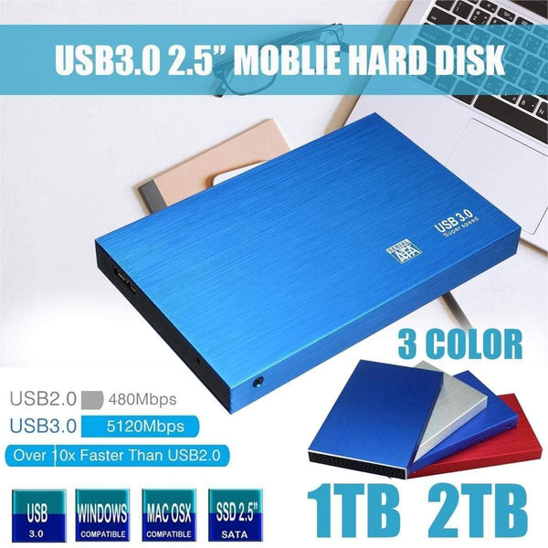 2.5 External Hard Drive 1TB 2TB Storage USB3.0 HDD Anti-vibration and anti-fall mobile hard disk For Mac Xbox PS4 TV box