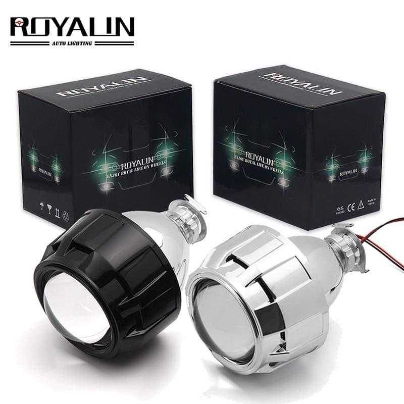 Planet Gates 2.5 inch Mini Bi Xenon HID Projector Headlight Lenses Retrofit Fit H4 H7 Car Head Lamp W/ Gating Gun Shrouds