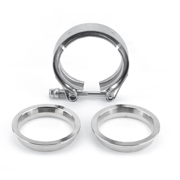 Planet Gates 2.5 Inch V Band Clamp Flange Kit V-Band V 2.5Inch Exhaust Pipe Hose Clamp Flange Clamp