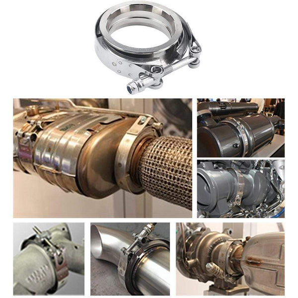 Planet Gates 2.5 Inch V Band Clamp Flange Kit V-Band V 2.5Inch Exhaust Pipe Hose Clamp Flange Clamp