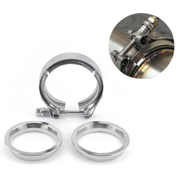 Planet Gates 2.5 Inch V Band Clamp Flange Kit V-Band V 2.5Inch Exhaust Pipe Hose Clamp Flange Clamp