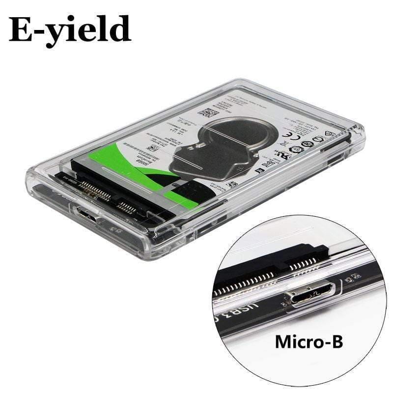 Planet Gates 2.5" USB 3.0 SATA Hd Box HDD Hard Disk Drive External HDD Enclosure Transparent Case Tool Free 5 Gbps Support 2TB UASP Protocol