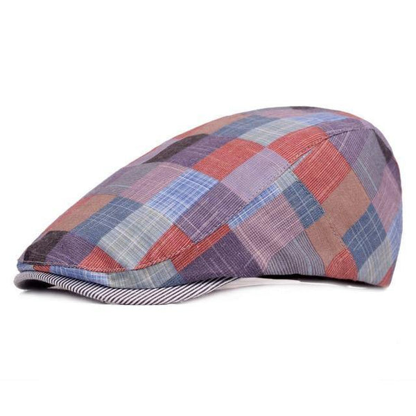 Planet Gates 2 / 55-59cm Vintage Beret Men Women Hat Cotton Patchwork Flat cap Newsboy Cap