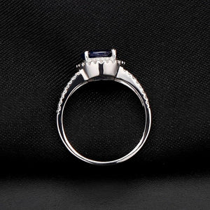 Planet Gates 2.58Ct Round Natural Blue Sapphire Gemstone Cocktail Rings 925 Sterling Silver Fine Jewelry
