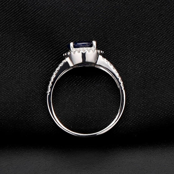 Planet Gates 2.58Ct Round Natural Blue Sapphire Gemstone Cocktail Rings 925 Sterling Silver Fine Jewelry
