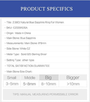 Planet Gates 2.58Ct Round Natural Blue Sapphire Gemstone Cocktail Rings 925 Sterling Silver Fine Jewelry