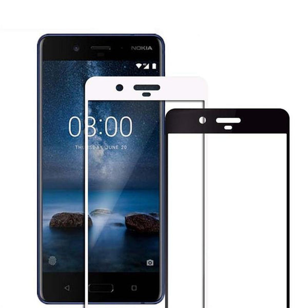 Planet Gates 2.5D Hardness Tempered Glass Film Screen Protector Tempered Glass Screen Cover for Nokia 8 Full Coverage (Black)
