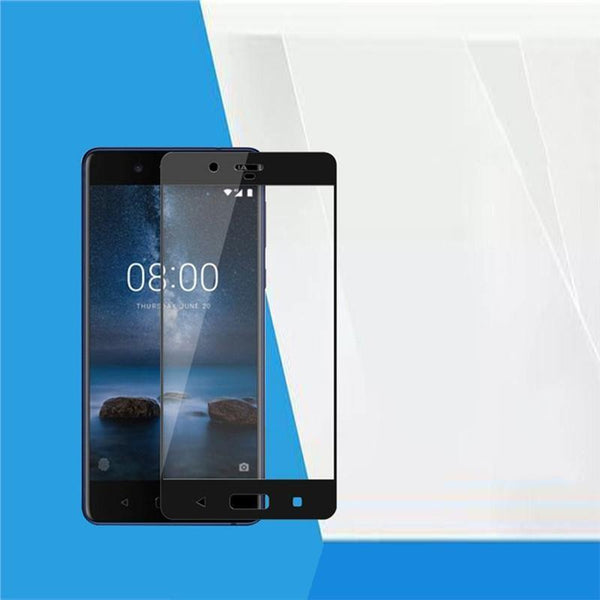 Planet Gates 2.5D Hardness Tempered Glass Film Screen Protector Tempered Glass Screen Cover for Nokia 8 Full Coverage (Black)