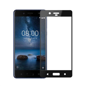 Planet Gates 2.5D Hardness Tempered Glass Film Screen Protector Tempered Glass Screen Cover for Nokia 8 Full Coverage (Black)