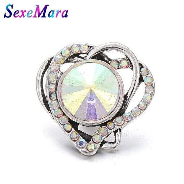 Planet Gates 2 6Pcs/lot Snap Button Jewelry Heart-shaped Love buttons 18MM snap Buttons & Snaps Fit bracelets & bangles