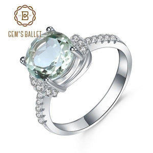 Planet Gates 2.73Ct Natural Green Amethyst Gemstone Ring Genuine 925 Sterling Silver Wedding Engagement For Women