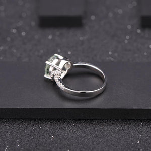 Planet Gates 2.73Ct Natural Green Amethyst Gemstone Ring Genuine 925 Sterling Silver Wedding Engagement For Women