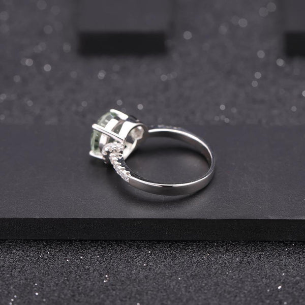 Planet Gates 2.73Ct Natural Green Amethyst Gemstone Ring Genuine 925 Sterling Silver Wedding Engagement For Women