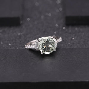 Planet Gates 2.73Ct Natural Green Amethyst Gemstone Ring Genuine 925 Sterling Silver Wedding Engagement For Women