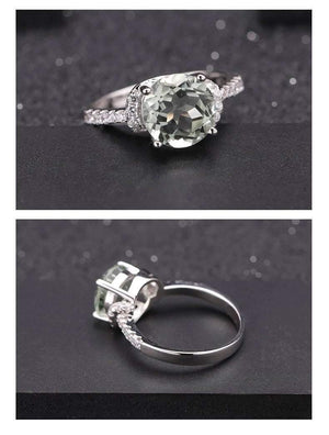 Planet Gates 2.73Ct Natural Green Amethyst Gemstone Ring Genuine 925 Sterling Silver Wedding Engagement For Women