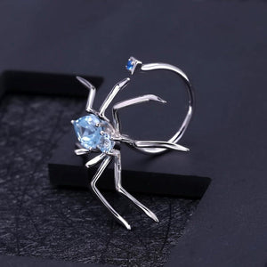 Planet Gates 2.74Ct Natural Sky Blue Topaz Open Ring 925 Sterling Sliver Vintage Gothic Punk Ring For Women Party Fine Jewelry