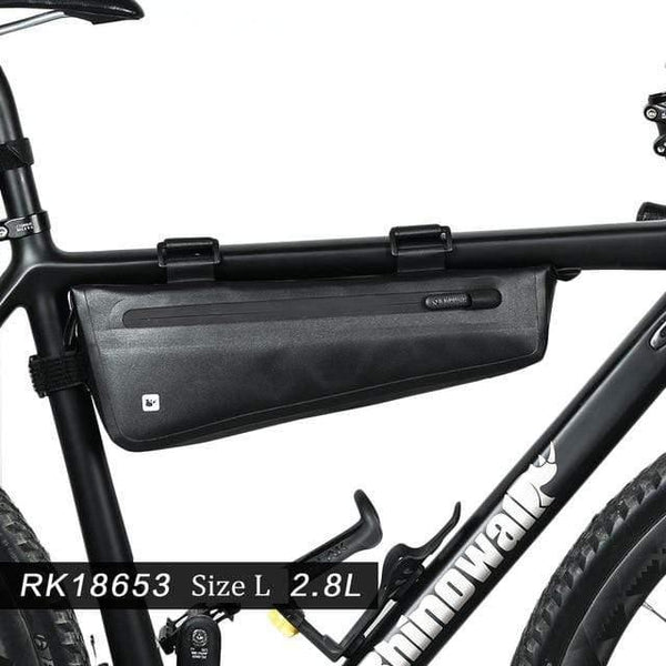 Planet Gates 2.8 L Bike Triangle Frame Bag Full Waterproof Front Tube Cycling Bag 2.8L for Road MTB Foldable Bike Storage Tool Panniers