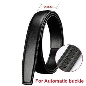 No Buckle Genuine Leather Belt Strap For Automatic Buckle Pin Buckle 2.4cm 2.8cm 3.0cm 3.2cm 3.5cm 3.8cm Width Men Belt Black