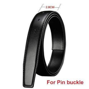 No Buckle Genuine Leather Belt Strap For Automatic Buckle Pin Buckle 2.4cm 2.8cm 3.0cm 3.2cm 3.5cm 3.8cm Width Men Belt Black