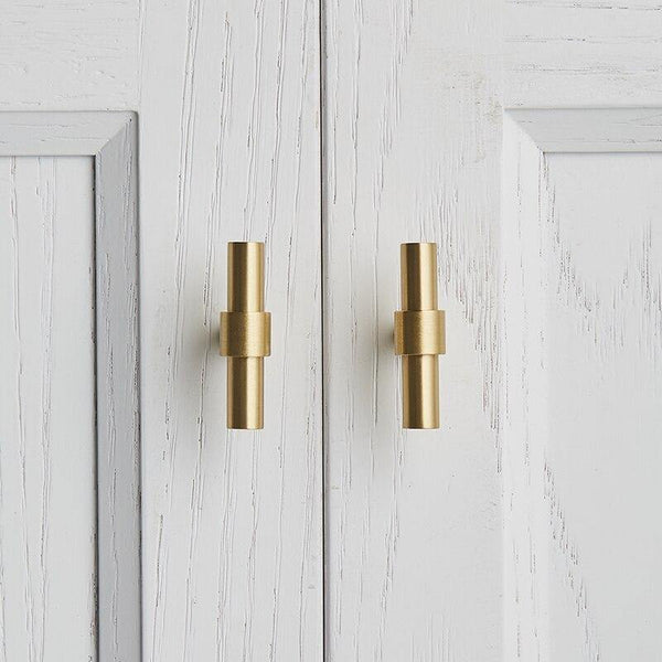 2"-9" Solid Brass Furniture Handles T-bar Light Luxury Fashion Gold Wardrobe Dresser Cupboard Cabinet Drawer Pulls