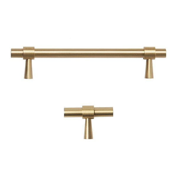 2"-9" Solid Brass Furniture Handles T-bar Light Luxury Fashion Gold Wardrobe Dresser Cupboard Cabinet Drawer Pulls