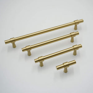 2"-9" Solid Brass Furniture Handles T-bar Light Luxury Fashion Gold Wardrobe Dresser Cupboard Cabinet Drawer Pulls