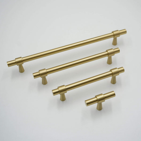 2"-9" Solid Brass Furniture Handles T-bar Light Luxury Fashion Gold Wardrobe Dresser Cupboard Cabinet Drawer Pulls