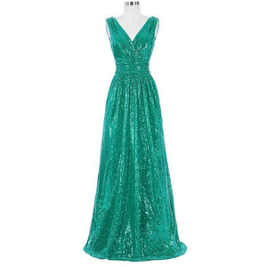 Planet Gates 2 as picture / 6 / China Kate Kasin Long Bridesmaid Dresses Red Silver Pink Black Gold Sequins Wedding Party Dresses for Bridesmaids 2018 Prom Gown Green