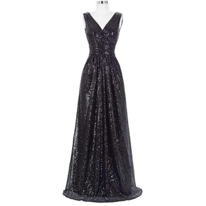 Planet Gates 2 as picture / 6 / China Kate Kasin Long Bridesmaid Dresses Red Silver Pink Black Gold Sequins Wedding Party Dresses for Bridesmaids 2018 Prom Gown Green