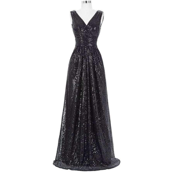 Planet Gates 2 as picture / 6 / China Kate Kasin Long Bridesmaid Dresses Red Silver Pink Black Gold Sequins Wedding Party Dresses for Bridesmaids 2018 Prom Gown Green