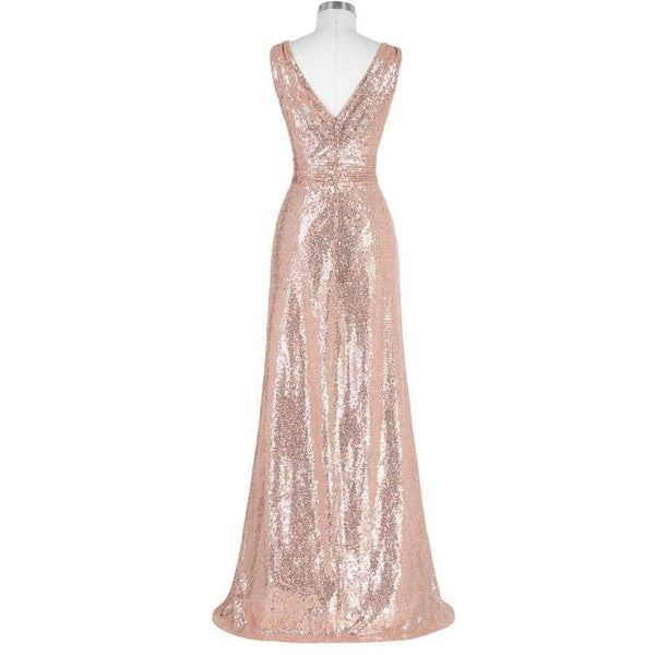 Planet Gates 2 as picture / 6 / China Kate Kasin Long Bridesmaid Dresses Red Silver Pink Black Gold Sequins Wedding Party Dresses for Bridesmaids 2018 Prom Gown Green